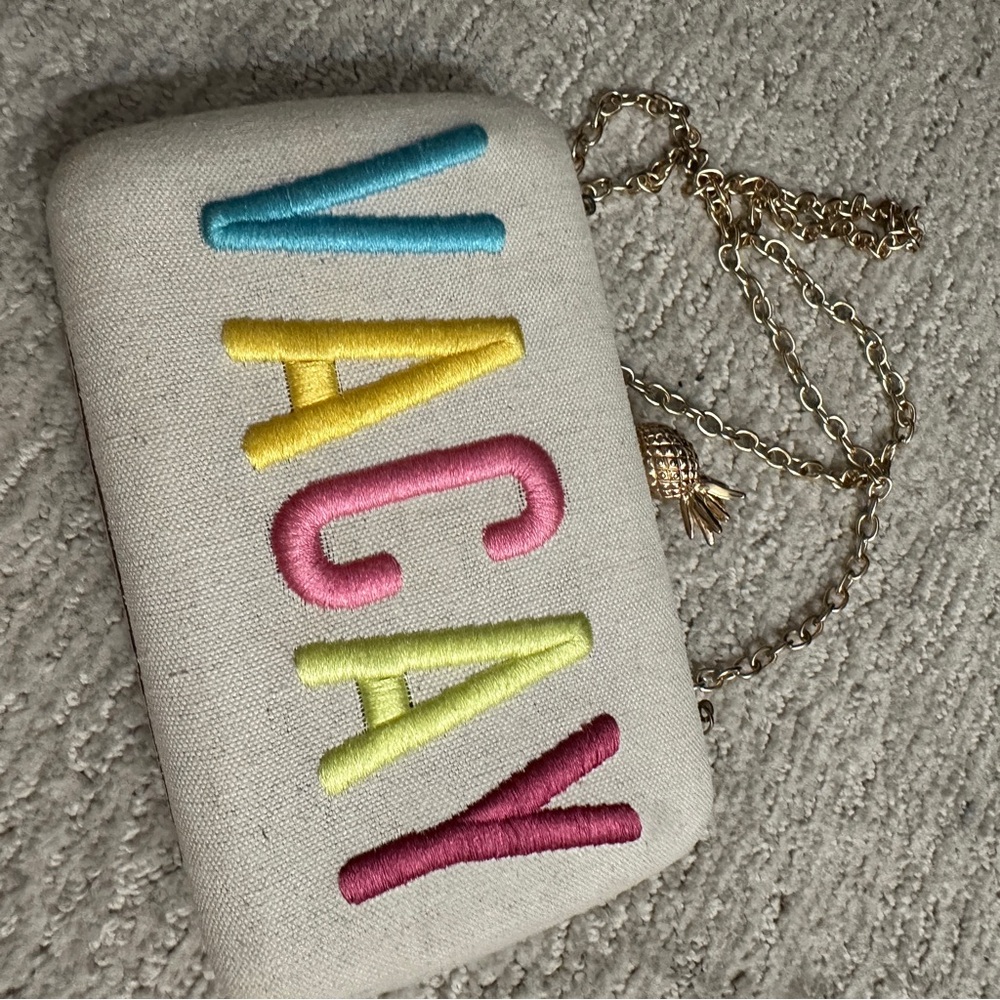 Stylish VACAY Embroidered Clutch